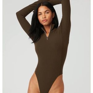 Alo Yoga Black Long sleeve Body Suit